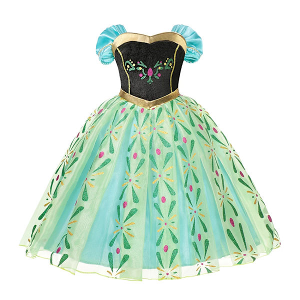Disney Frozen Kostym Barn Elsa Prinsessa Klänning Anna Rapunzel Cosplay Kostym Baby Flickor Födelsedagsfest Kläder 2-10 År Anna Dress 7 5-6 Years