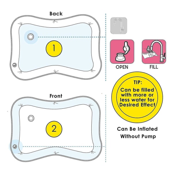 Vattenmatta Uppblåsbar lekmatta Perfekta sensoriska leksaker för baby- null none