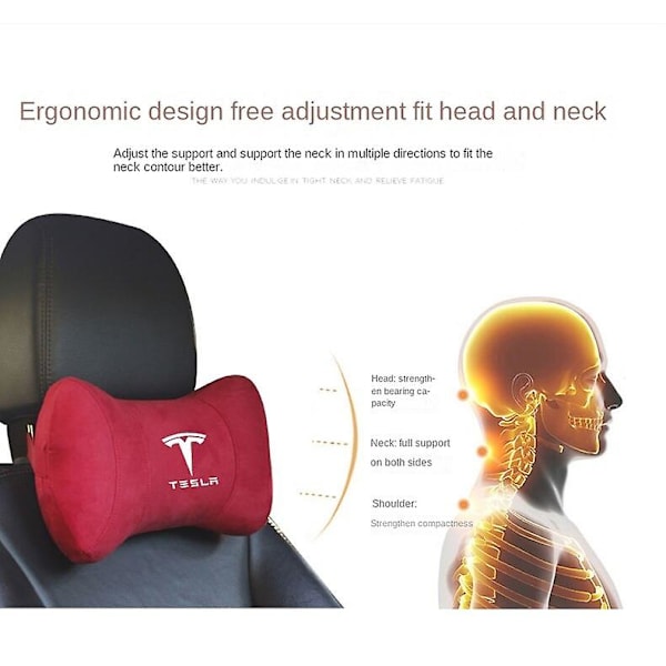 Lämplig för Tesla memory foam nackstödskudde nackstöd Black