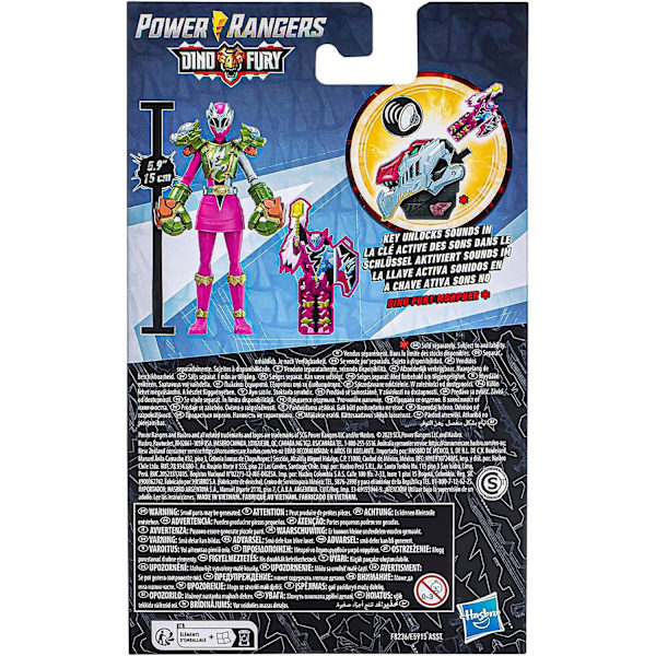 Power Rangers Dino Fury Smash Armor Pink Ranger, 6-tums Power Rangers actionfigurer är fantastiska presenter till pojkar och flickor från 4 år och uppåt null none