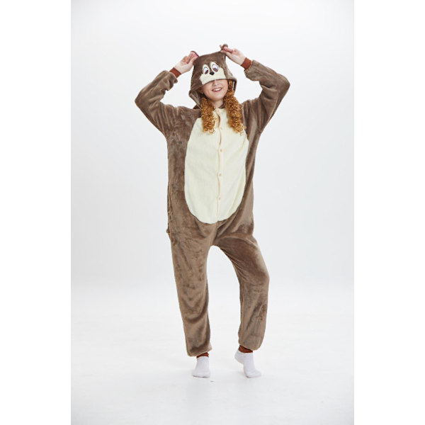 Chipmunk Pyjamas Djurdräkt Jumpsuit Halloween Cosplay M