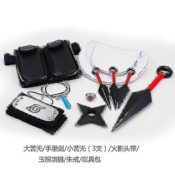Kakashi Cosplay Kostym Uzumaki Kläder Shippuden Second Uniform Och Pannband Kunai Vuxen Halloween plagg Jul D One size