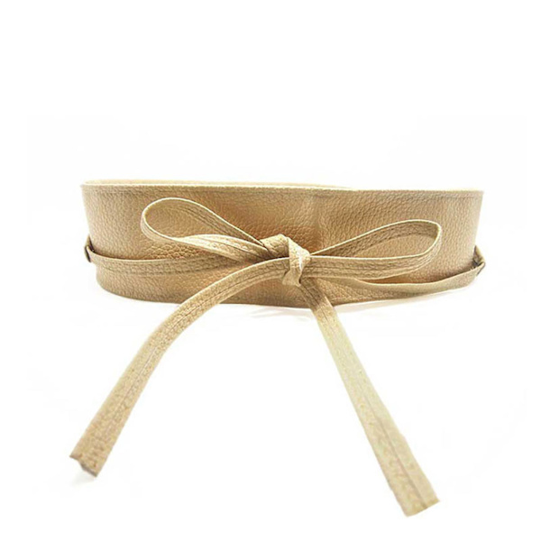Naievear midjebälte fast mjukt konstläder med brett midjeband för kvinnor Gold Straps style