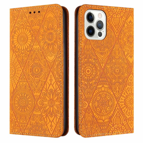 Etniskt präglat case för iPhone 15 Pro Yellow