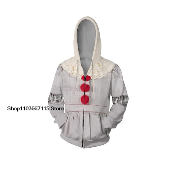 Film Clown Pennywise Cosplay Kostym Halloween Flickor Outfit Skräck Lolita Klä Upp Kvinnor Fantasy Klänning Karneval Fest Komplett Set shoes 40 jacket