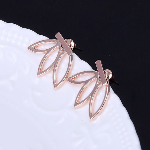 1 par Lotus Flower Stud örhängen Dam Lättvikts Minimalist Ear Cuffs Smycken