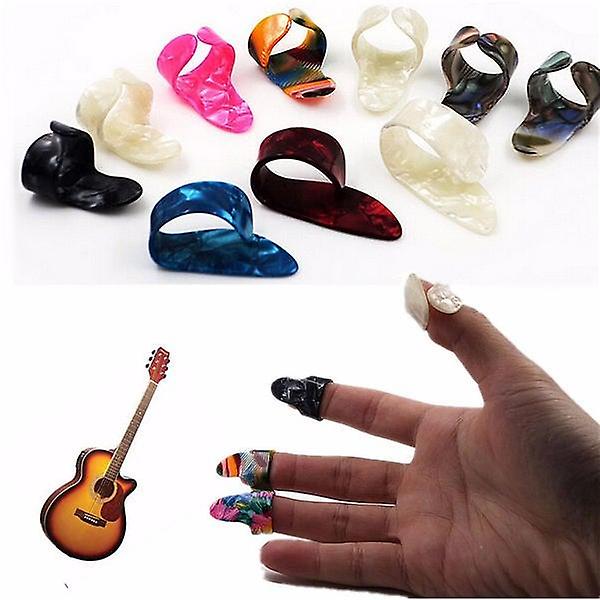Gitarr Plast Nail Picks Plektrum 3 Finger Picks + 1 Thumb Pick Plectrums null none