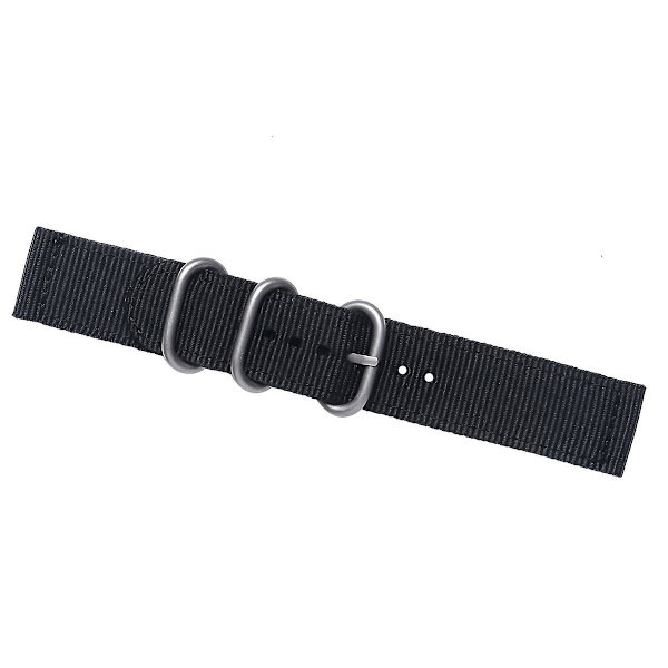 18 mm watch Slitstarkt 2-ledat watch i nylon för byte av watch (helsvart) Black 12.5x2cm