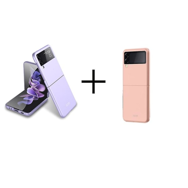 Phone case För Phone case För Samsung Galaxy Z Flip 3 5g Pc Phone case/flerfärgat Matt Phone case 2st Purple Rose Gold
