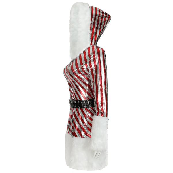 Mrs Santa Claus Kostym för kvinnor Mini Sleeve P Trim Santa Suit Outfit M Red M