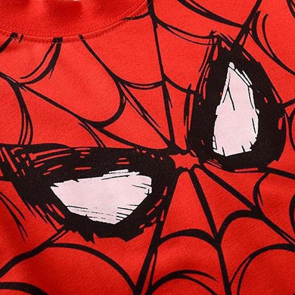 Barn Pojkar Superhjälte Spiderman T-shirt sommar kortärmad T-shirt Topp Red 5-6 Years