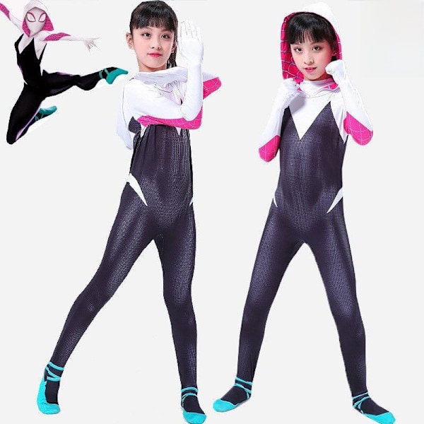 Halloween cos kostym barn jumpsuit huvudbonad kläder miles vuxen man gwine Spider tight man kläder Gewen mesh 100