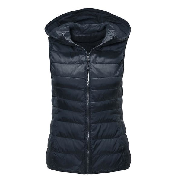 Kvinnors thermal Väst Kvinnors höst och vinter bomullskläder DarkBlue 4XL