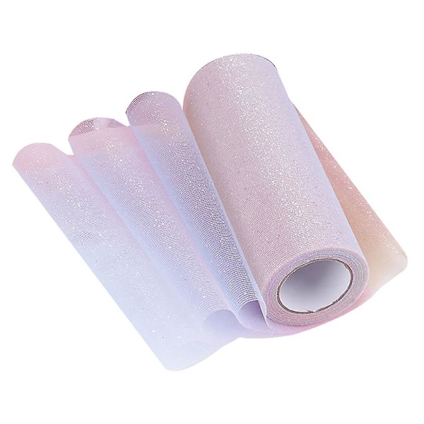 Naievear Rainbow Glitter Tyll Roll För Bordslöpare Stol Sash Rosett Gör själv syhantverk Light Color