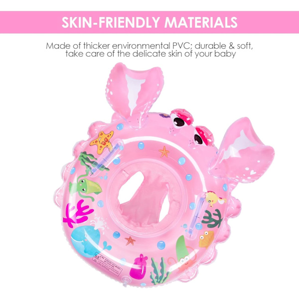 Olycism Baby Simring Float med Seat Toddler &amp; patch kit Uppblåsbar Baby Swim Ring Hudvård PVC för barn plaskdamm 6 månader t Pink