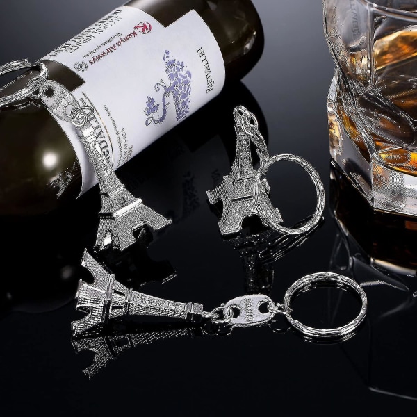 15 delar Eiffeltornet Nyckelring Retro Utsmyckning Franska Souvenirer Nyckelringar (guld) silver