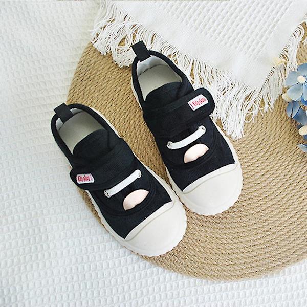 Barnandning Andningsbara Magiska Tejp Flats Pojkar Utomhus Bekväma Enfärgade Skor Halkfria Black EU 30