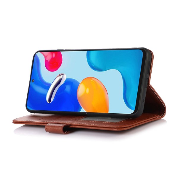 För Xiaomi Redmi Note 12s 4g Pu Läder Plånbok Case Fodral Kohud Texture Magnetisk cover Brown