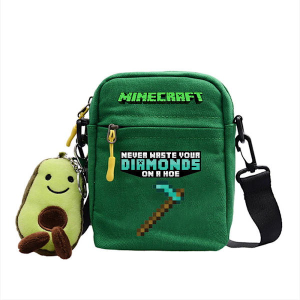 Minecraft Student Axelväska Casual Tecknad Grön ~ 5