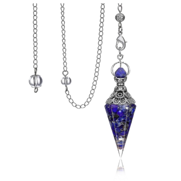 Chakra Crystal Pendel Hexagonal Reiki Healing Crystal Points Ädelsten Dowsing Pendel för spådom Scrying Wicca Lapis Lazuli