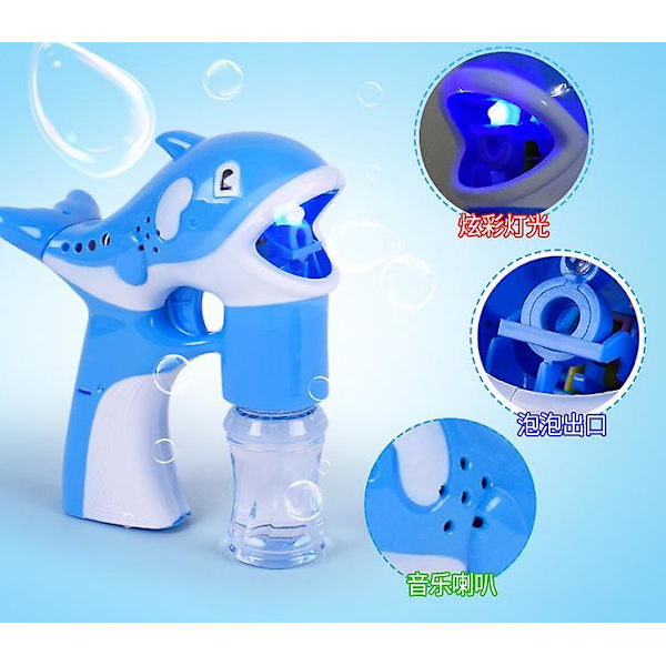 Sommar Dolphin Bubble Machine Automatisk bubbelblåsare leksaker för barn Vuxna utomhusstrand (blå) null none