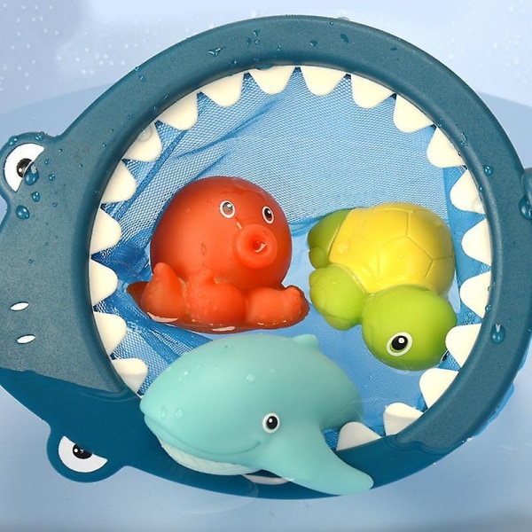 7st fiskenät Set Baby Söt sköldpadda haj delfin bläckfisk sjölejon vattenleksak null none