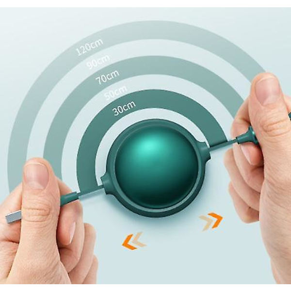 Flerladdningskabel, 3-i-1 laddningskabel, indragbar USB kabel, snabbladdningskabel, en-till-tre datakabel Green