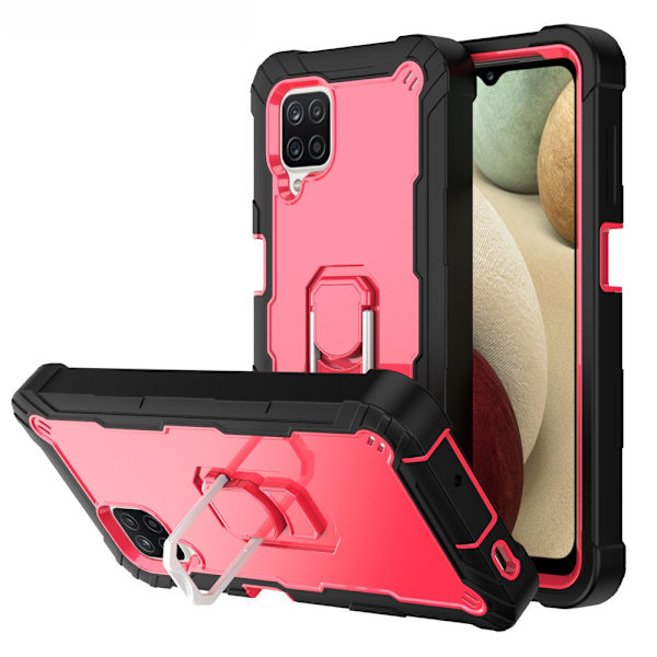 Case för Samsung A12 5G Case, Galaxy A12 Case, Allytech Slim Fit Rugged 3-lagers stötsäkert skydd Hybrid Kickstand Phone case Cover för black+rose