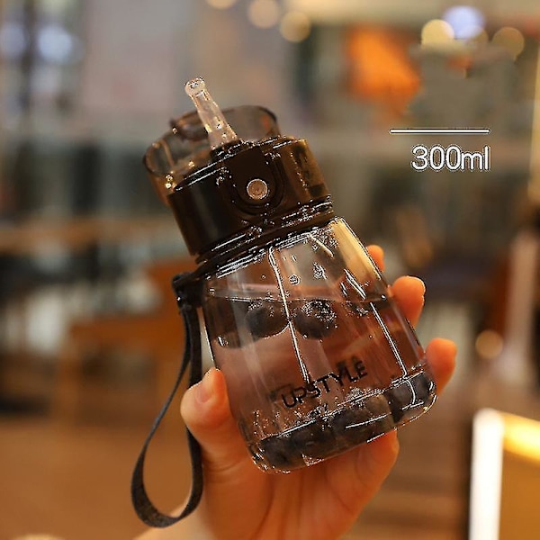 Sippy-koppar för småbarn Vägt halmkopp Spillsäker Sippy-kopp med handtag Vattenflaska träningskopp Black