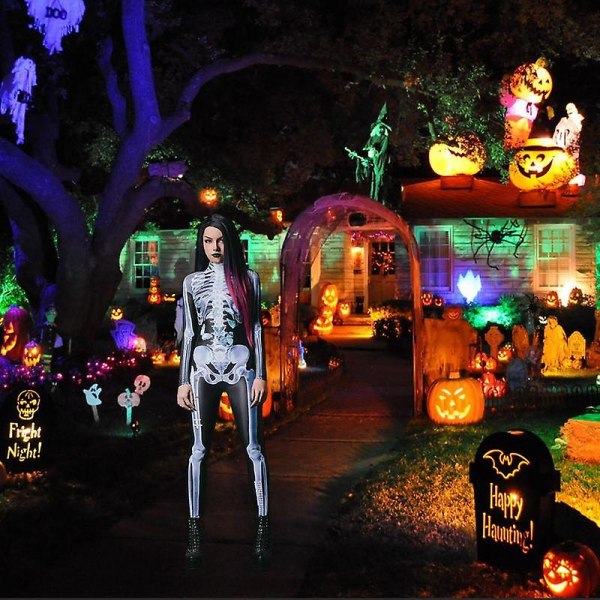 3d Skeleton Kostymer Halloween Skeleton Outfit Cosplay Kostym För Män Kvinnor 3D Grafisk Halloween Skull Cosplay Skeleton male XL