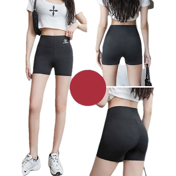 Kvinnors Biker Shorts med fickor hög midja yoga byxor
