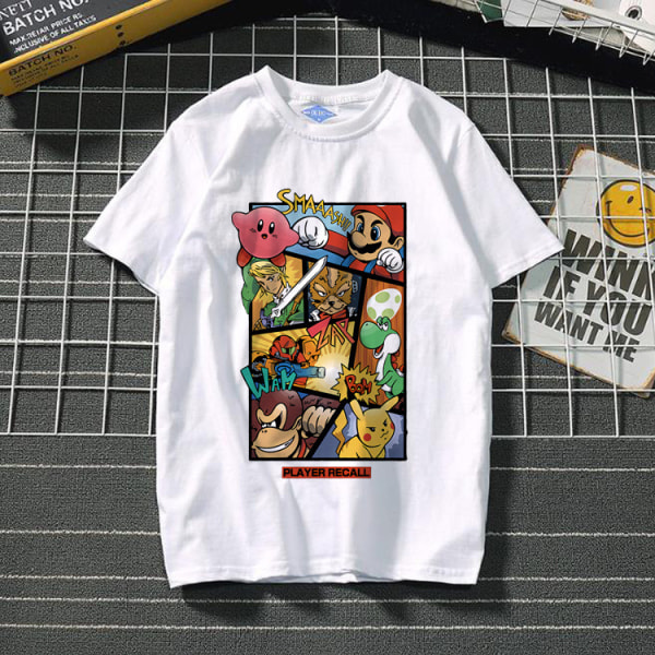 Mario anime perifer T-shirt för män och kvinnor T-shirts 4# 4# M