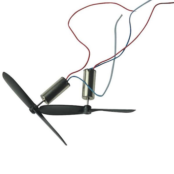 Detaljer om 2 st 3.7v 48000rpm Elektriskt flygplan Coreless Motor + Propeller För Rc Toy Hfmqv