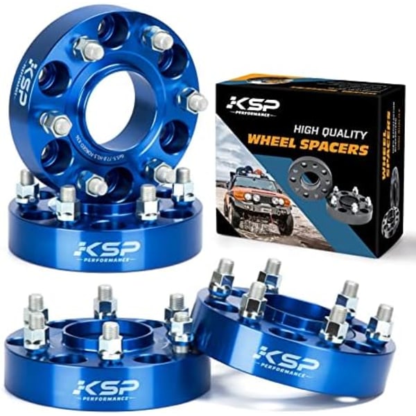 KSP 6X5.5 hjuldistanser för ram 1500 2019-2022,1.5&#34;(38mm) Real Forged Hub Centric Tire Spacer med 77.8mm navhål M14x1.5 dubbar/bultar f blue 6 lug-M14x1.5