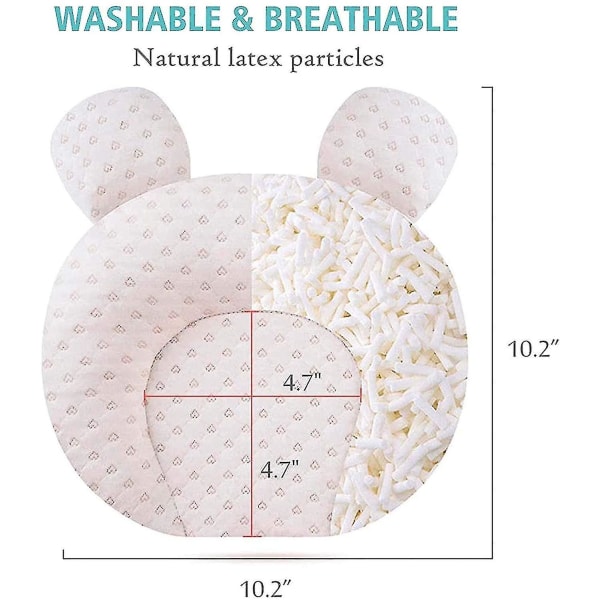Muitar Mjuka baby kuddar Unisex nyfödda Huvudformande spädbarnsstöd Sovhuvud Sovkuddar med björnöron (beige) null none