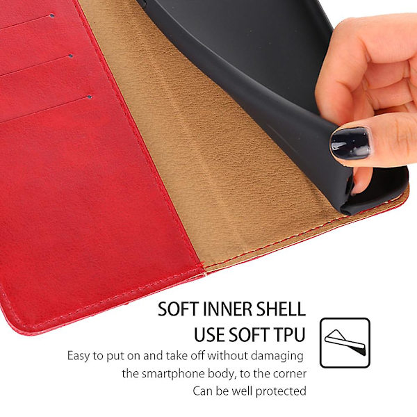 For Honor 90 Lite 5g / X50i 5g triangelsömnadslinje Anti- case Pu läder cover Red