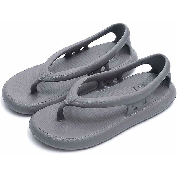 Bästsäljare- Bazuo Sandaler, Unisex Comfort Walking Flip Flops Bazuo Slides, Eva Tjock Bottom Bazuo Tofflor Grey 38-39