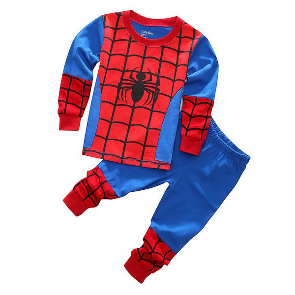 Barn Pojkar Flickor Spiderman Superman Casual Långärmad Nattkläder Pyjamas Set Outfit Loungewear Red Blue Spiderman 4 Years