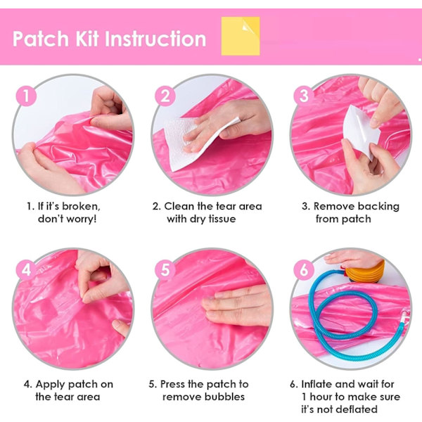 Olycism Baby Simring Float med Seat Toddler &amp; patch kit Uppblåsbar Baby Swim Ring Hudvård PVC för barn plaskdamm 6 månader t Pink