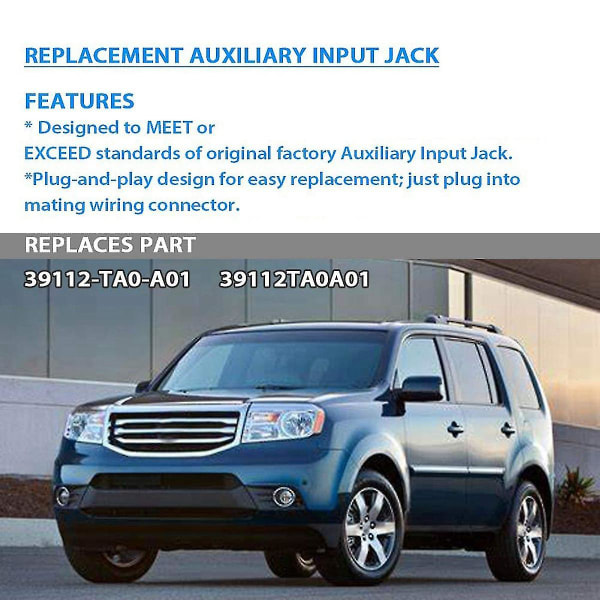 Byte av aux-port, hjälpingångsenhet 39112-ta0-a01 För Pilot Accord -l Accord Lx null none