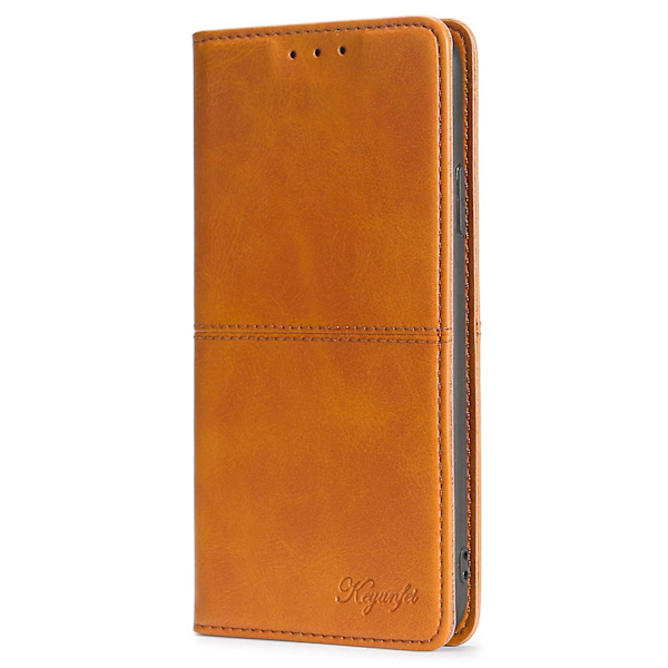 För Xiaomi Redmi Note 12 4g Korthållare Cover Kohud Texture Pu Läderställ Phone case Shell Light Brown