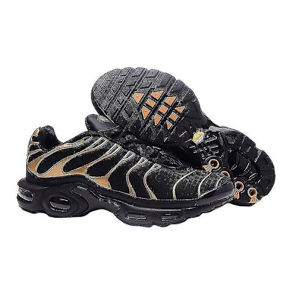Casual Tn Sneakers för män - Löparskor med luftkudde för utomhussporter - Andningsbara och fashionabla atletiska skor för män Black Yellow 37.5