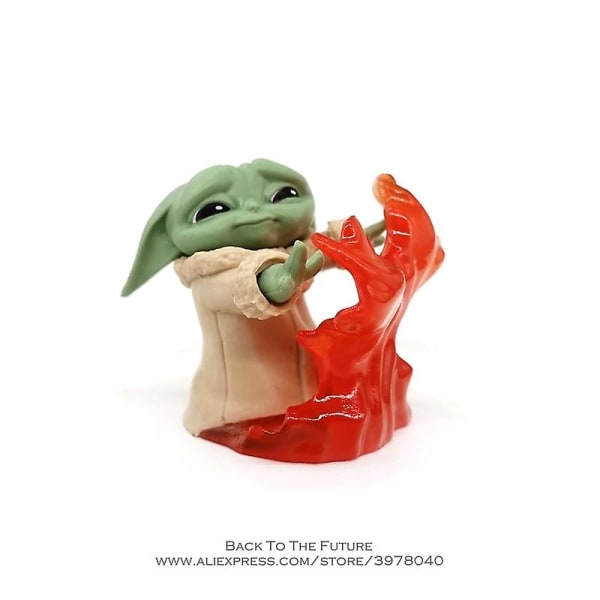 Disney Star Wars 4-6cm Toy Master Baby Yoda Darth Pvc Action Figur Anime Figurer Collection Mini Toy Model För Barn Present C Red