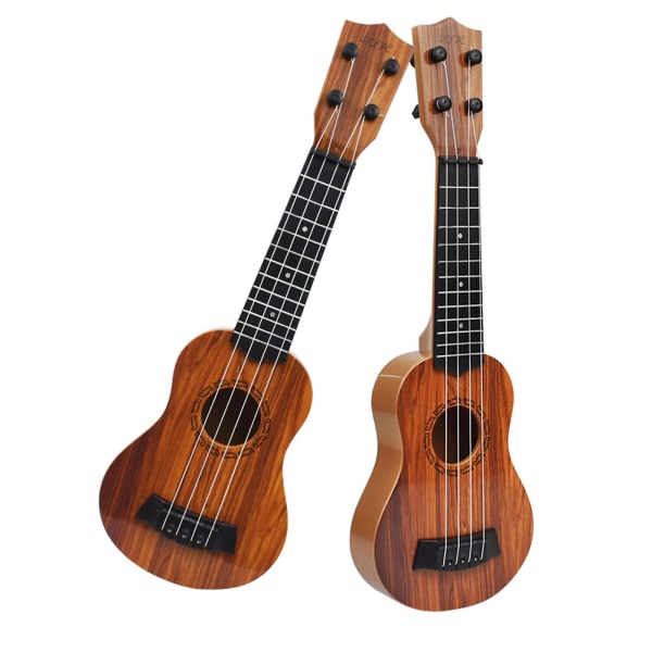 Barngitarr Ukulele Nybörjarmusikinstrument 15 tum med 4 strängar minigitarr för skicklighet Förbättring av barn Spela tidigt Pedagogiskt Pre Sch Brown none