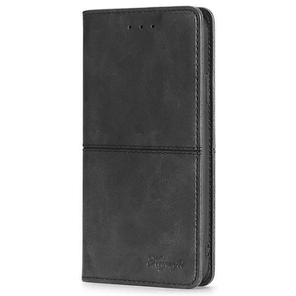 För Xiaomi Redmi Note 12 4g Korthållare Cover Kohud Texture Pu Läderställ Phone case Shell Black