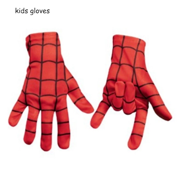 Barnens röda Spiderman Cosplay-cape Mask Kid Super Hero Mask/Handskar 3-12 år gammal pojke födelsedagspresent kids gloves