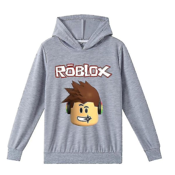 Roblox medelålders pojkar och flickor och hösttröja-1 A grey 110cm