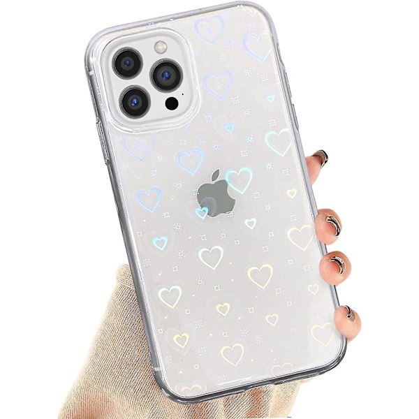 Stötsäkert phone case, klar laserglitter Bling cirkulär mjuk flexibel TPU och hård dator Butterfly Clear