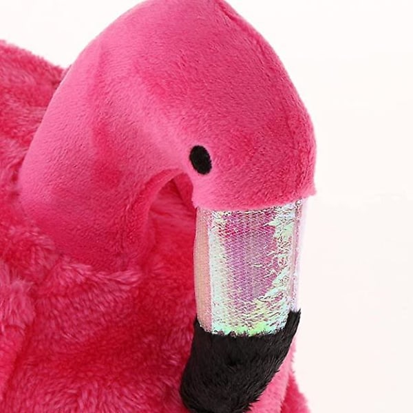 Plysch tofflor för vuxna unisex flamingo tofflor för vinter höst (cv-3) rose red
