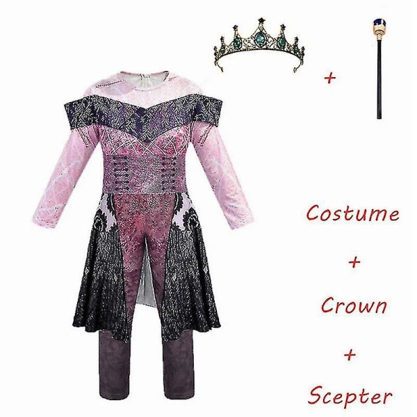 Descendants 3 Audrey Costume Girl Fantasia Halloween Kostym För Barn Fancy Party Dam Jumpsuit Evie Mal Cosplay Costume 11T Descendants Mal3